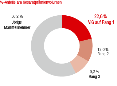 Marktanteile der größten Versicherungsgruppen – Rumänien (Ringdiagramm) Marktanteile der größten Versicherungsgruppen – Rumänien (Ringdiagramm)