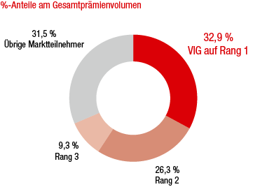 Slowakei – Marktanteile der grössten Versicherungsgruppen (Ringdiagramm) Slowakei – Marktanteile der grössten Versicherungsgruppen (Ringdiagramm)