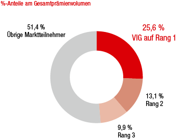 Rumänien – Marktanteile der grössten Versicherungsgruppen (Ringdiagramm) Rumänien – Marktanteile der grössten Versicherungsgruppen (Ringdiagramm)