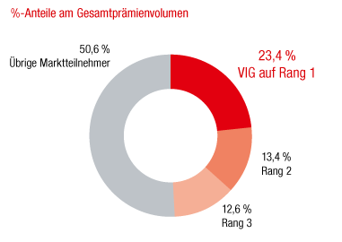 Rumänien – Marktanteile der größten Versicherungsgruppen (Ringdiagramm)