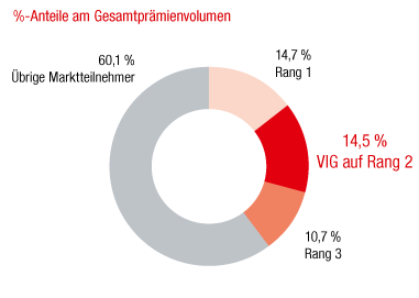 Bulgarien – Marktanteile der größten Versicherungsgruppen (Ringdiagramm)